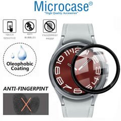 Microcase Samsung Galaxy Watch6 Classic 47mm Tam Kaplayan Kavisli Ekran Koruyucu 3D Pet Film - Siyah AL3385