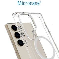 Microcase Samsung S24 Ultra  Magsafe Manyetik Darbeye Dayanıklı Yarı Esnek Plastik TPU Kılıf - AL8113