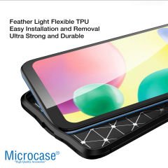 Microcase Xiaomi Redmi 10A Leather Serisi Deri Efekt Silikon Kılıf - Siyah Al3337