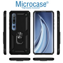 Microcase Huawei Mate 30 Anka Serisi Yüzük Standlı Armor Kılıf- Siyah