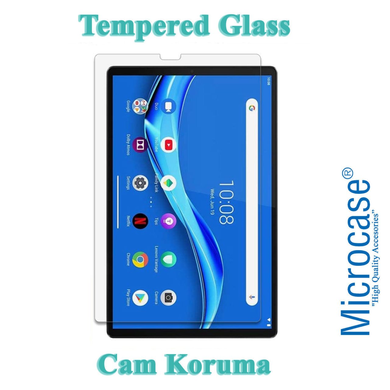 Microcase Lenovo TAB M10 10.3 inch TB-X606F Tempered Glass Cam Koruma