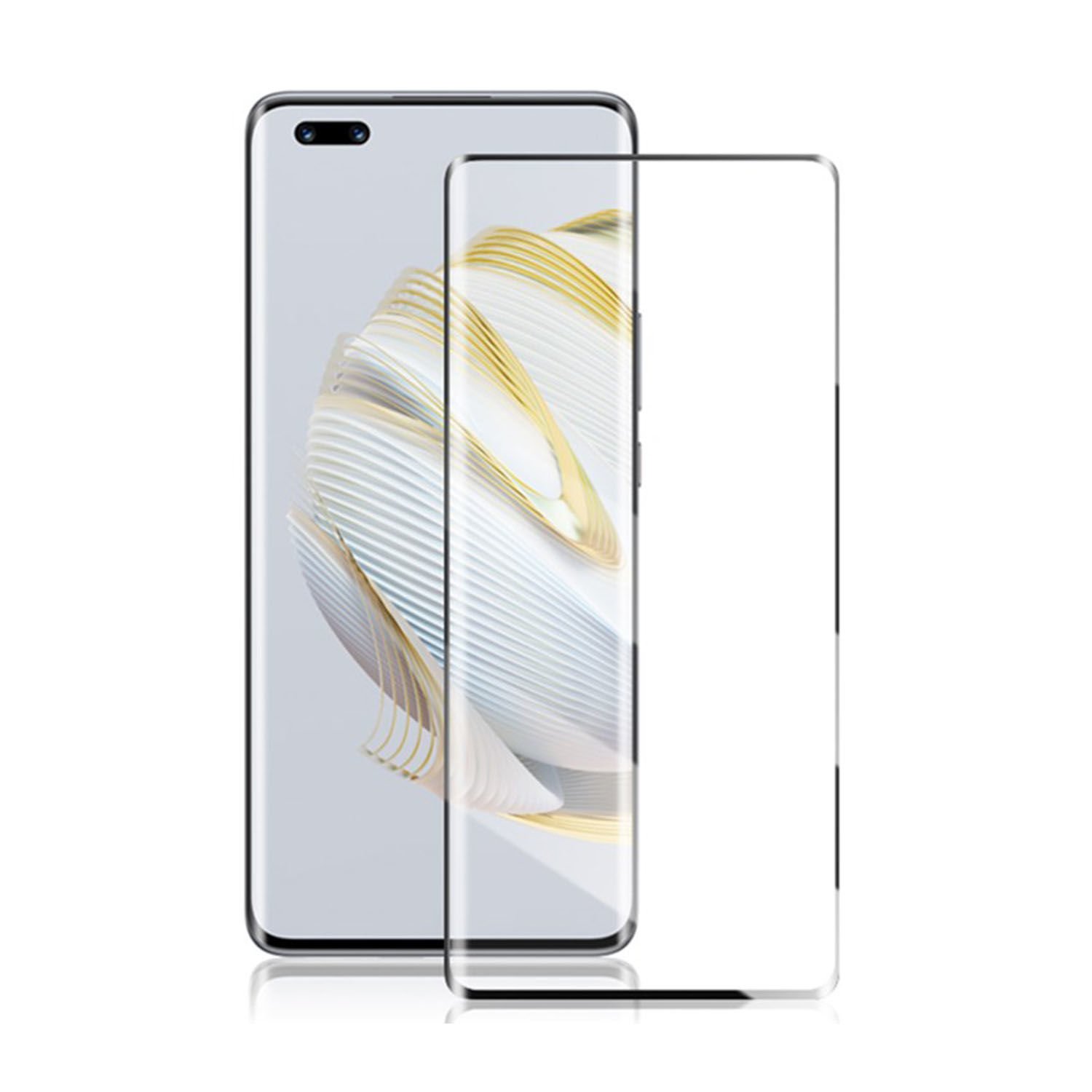 Microcase Huawei Nova 10 Pro 3D Curved Tam Kaplayan Kavisli Tempered Cam - Siyah