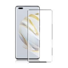 Microcase Huawei Nova 10 Pro 3D Curved Tam Kaplayan Kavisli Tempered Cam - Siyah