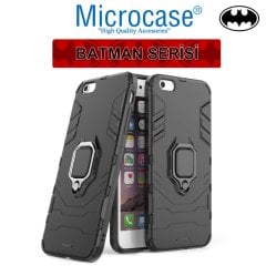 Microcase iPhone 6 Plus - iPhone 6s Plus Batman Serisi Yüzük Standlı Armor Kılıf - Siyah
