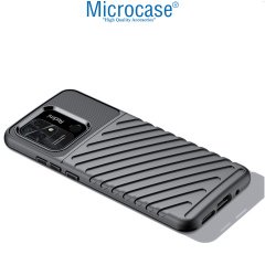 Microcase Xiaomi Redmi 10C Thunder Serisi Darbeye Dayanıklı Silikon Kılıf - Siyah