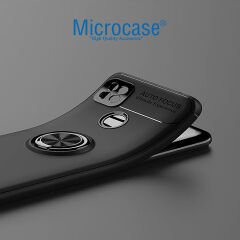 MicrocaseXiaomi Redmi 10A Focus Serisi Yüzük Standlı Silikon Kılıf - Siyah AL3363