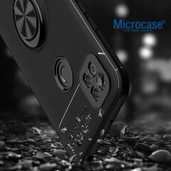 MicrocaseXiaomi Redmi 10A Focus Serisi Yüzük Standlı Silikon Kılıf - Siyah AL3363