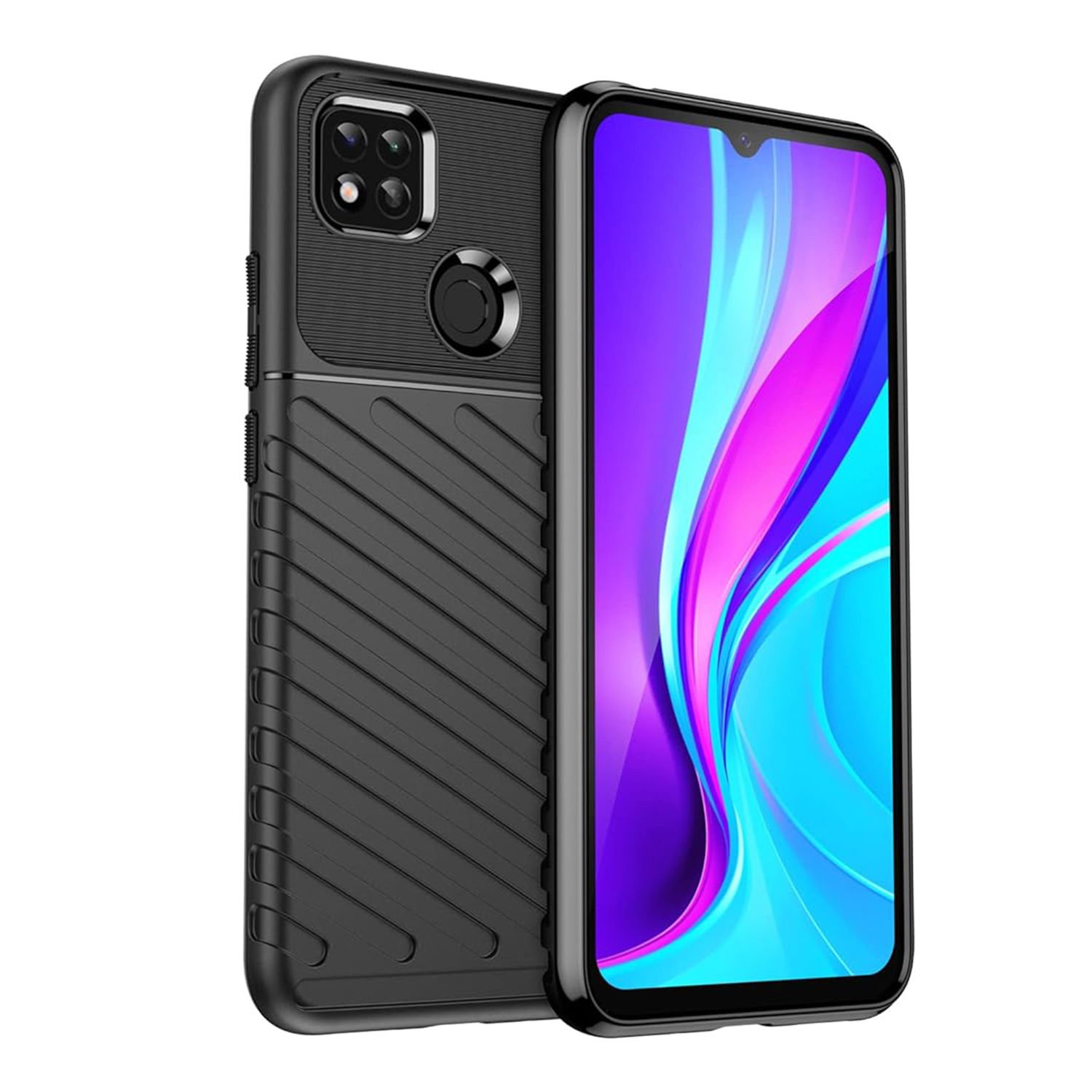 Microcase Xiaomi Redmi 10A Thunder Serisi Darbeye Dayanıklı Silikon Kılıf - Siyah AL3421