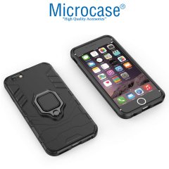 Microcase iPhone 7 Batman Serisi Yüzük Standlı Armor Kılıf - Siyah