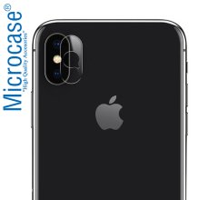 Microcase iPhone X Kamera Koruma Seti Nano Koruma+Halka SİYAH