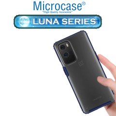Microcase OnePlus 9 Pro Luna Serisi Köşe Korumalı Sert Rubber Kılıf - Mavi