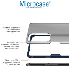 Microcase OnePlus 9 Pro Luna Serisi Köşe Korumalı Sert Rubber Kılıf - Mavi
