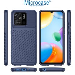 Microcase Xiaomi Redmi 10C Thunder Serisi Darbeye Dayanıklı Silikon Kılıf - Mavi