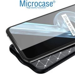 Microcase Realme 9i 4G Leather Serisi Deri Efekt Silikon Kılıf - Siyah AL3337