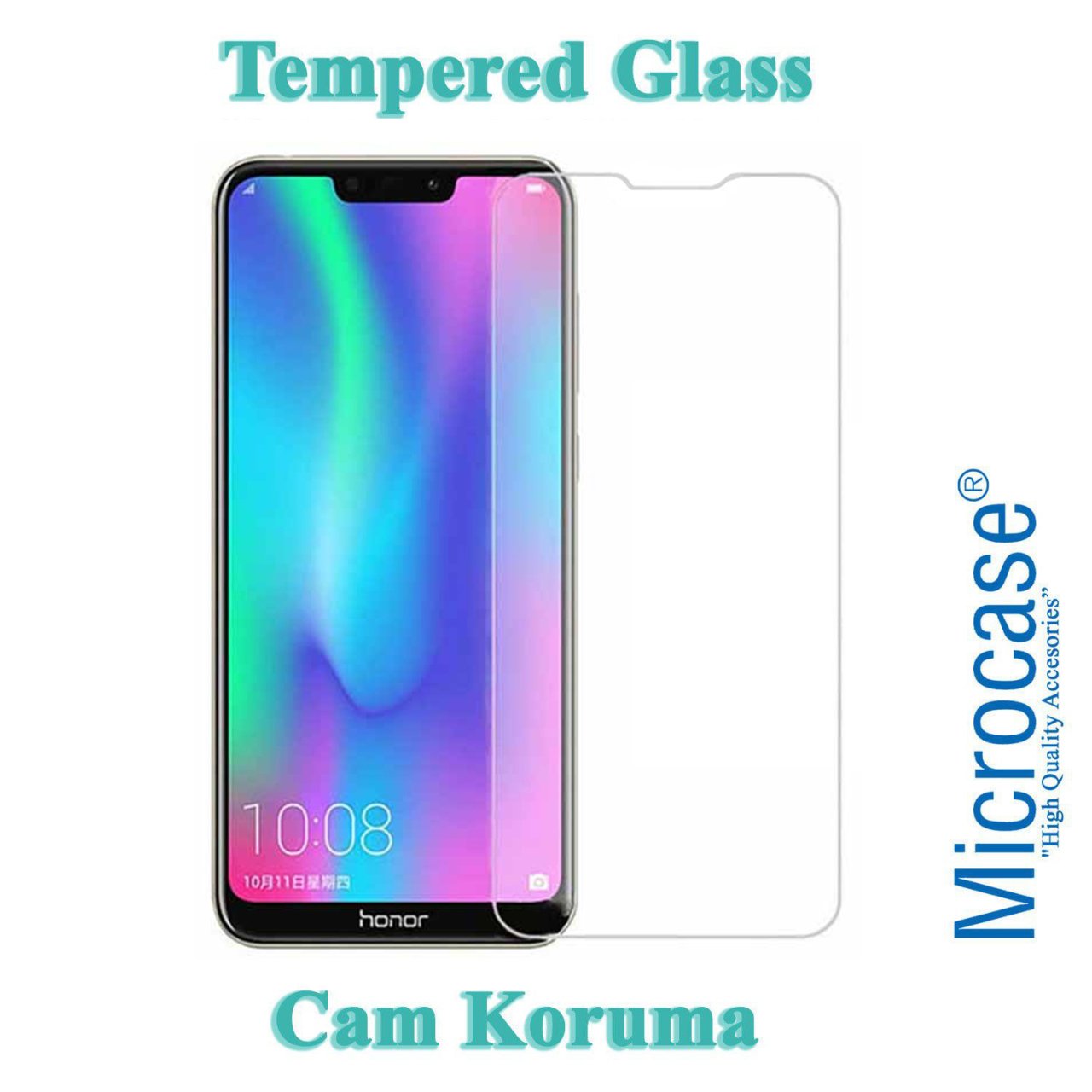 Huawei Honor 8C Tempered Glass Cam Ekran Koruma
