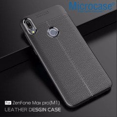 Microcase Zenfone Max Pro ZB602KL Leather Tpu Silikon Kılıf + CAM