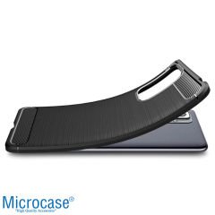 Microcase Xiaomi Redmi Note 10 Pro Brushed Carbon Fiber Silikon Kılıf - Siyah