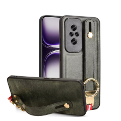 Microcase Honor 200 Pro ile Uyumlu Askılıklı Standlı Deri Kaplama Kılıf-AL5135