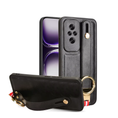 Microcase Honor 200 Pro ile Uyumlu Askılıklı Standlı Deri Kaplama Kılıf-AL5135