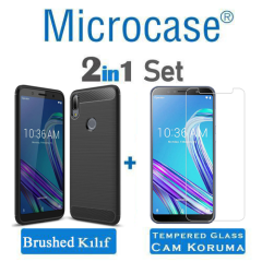 Microcase Asus Zenfone Max Pro ZB602KL Brushed Silikon Kılıf +CAM