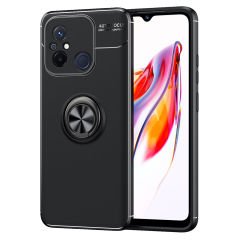 Microcase Xiaomi Redmi 12C / Redmi 11A Focus Serisi Yüzük Standlı Silikon Kılıf - Siyah AL3363