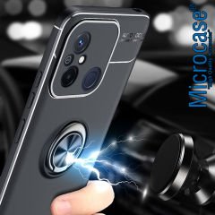 Microcase Xiaomi Redmi 12C / Redmi 11A Focus Serisi Yüzük Standlı Silikon Kılıf - Siyah AL3363