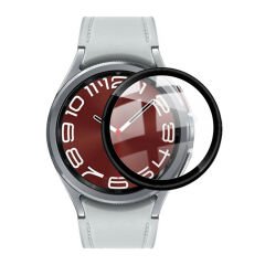 Microcase Samsung Galaxy Watch6 44mm Tam Kaplayan Kavisli Ekran Koruyucu 3D Pet Film - Siyah AL3385