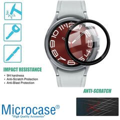 Microcase Samsung Galaxy Watch6 44mm Tam Kaplayan Kavisli Ekran Koruyucu 3D Pet Film - Siyah AL3385