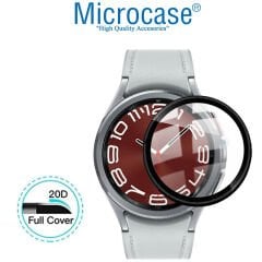 Microcase Samsung Galaxy Watch6 44mm Tam Kaplayan Kavisli Ekran Koruyucu 3D Pet Film - Siyah AL3385