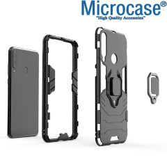 Microcase Xiaomi Redmi 9 Batman Serisi Yüzük Standlı Armor Kılıf - Siyah