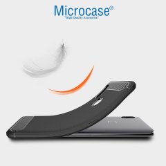 Microcase Vivo Nex A Brushed Carbon Fiber Silikon TPU Kılıf Siyah