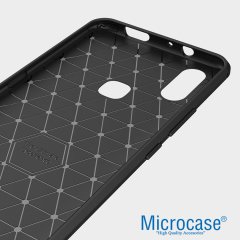 Microcase Vivo Nex A Brushed Carbon Fiber Silikon TPU Kılıf Siyah