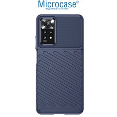 Microcase Xiaomi Redmi Note 11 2022 (Global) Thunder Serisi Darbeye Dayanıklı Silikon Kılıf - Mavi