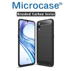 Microcase Vivo X23 Brushed Carbon Fiber Silikon TPU Kılıf Siyah
