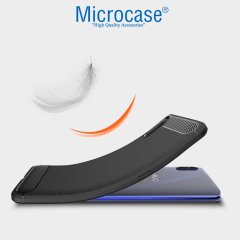 Microcase Vivo X23 Brushed Carbon Fiber Silikon TPU Kılıf Siyah
