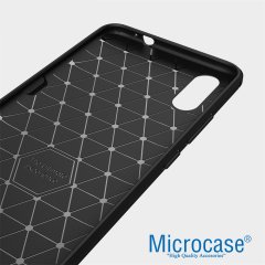 Microcase Vivo X23 Brushed Carbon Fiber Silikon TPU Kılıf Siyah