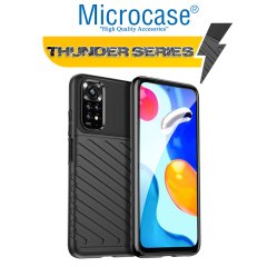 Microcase Xiaomi Redmi Note 11S 2022 (Global) Thunder Serisi Darbeye Dayanıklı Silikon Kılıf - Siyah