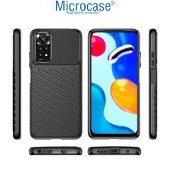 Microcase Xiaomi Redmi Note 11S 2022 (Global) Thunder Serisi Darbeye Dayanıklı Silikon Kılıf - Siyah