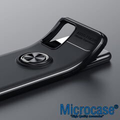 Microcase Realme 9i / Oppo A36 Focus Serisi Yüzük Standlı Silikon Kılıf - Siyah AL3363