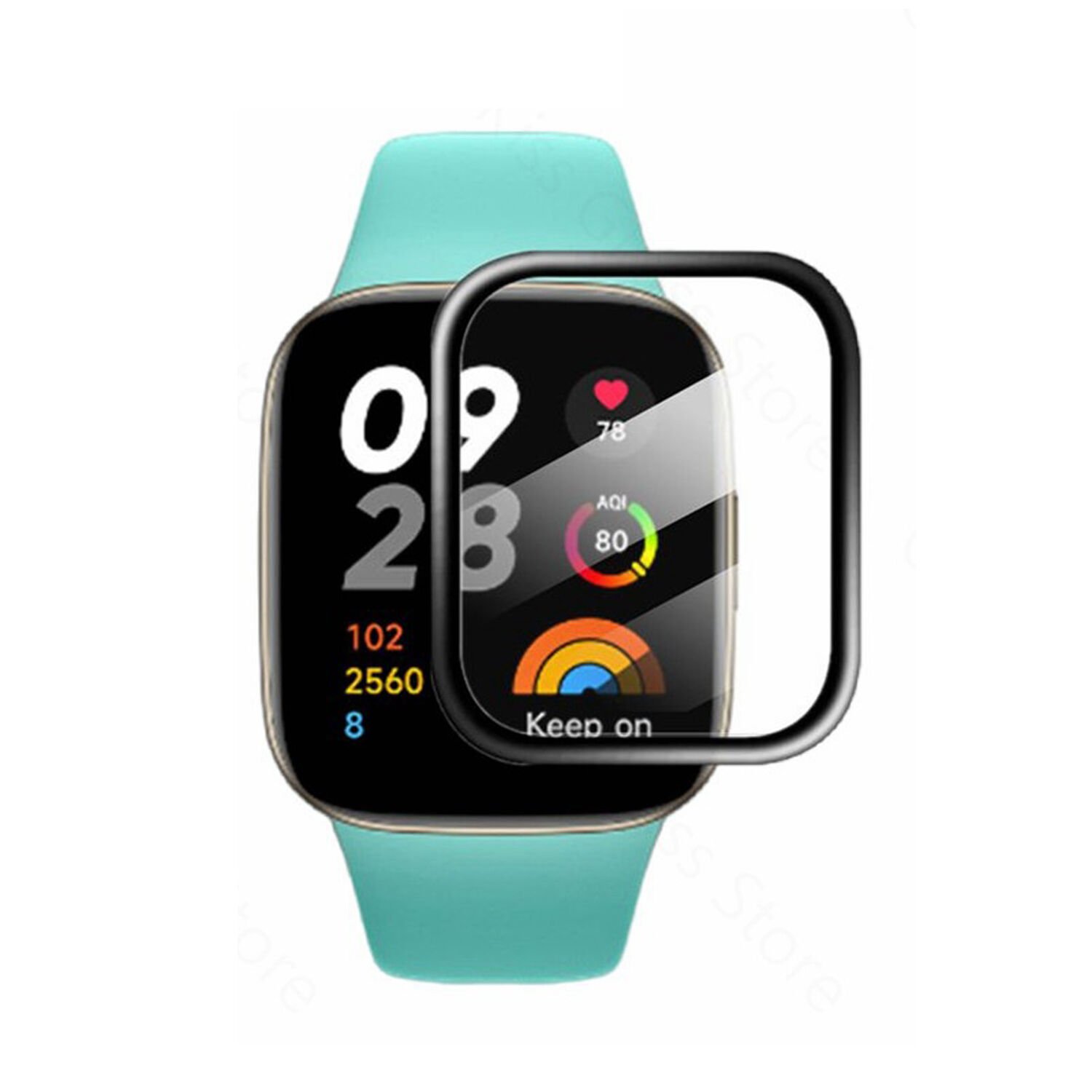 Microcase Xiaomi Redmi Watch 3 Active 1.83 inch Tam Kaplayan Kavisli Ekran Koruyucu 3D Pet Film - Siyah AL3385