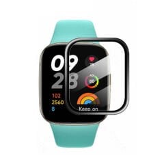 Microcase Xiaomi Redmi Watch 3 Active 1.83 inch Tam Kaplayan Kavisli Ekran Koruyucu 3D Pet Film - Siyah AL3385