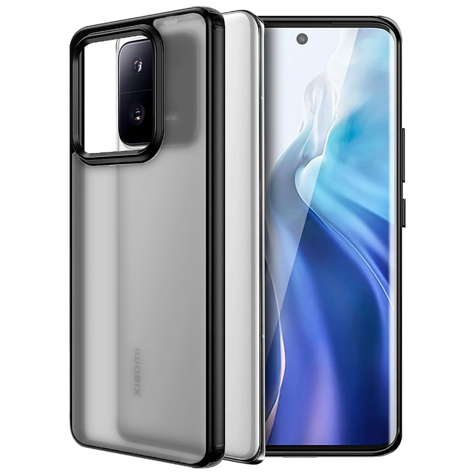 Microcase xiaomi redmi note 13 / note 13 pro 5G global   Luna Serisi Köşe Korumalı Sert Rubber Kılıf - AL3422 Siyah