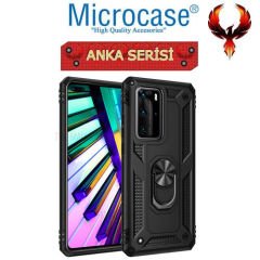 Microcase Huawei P40 Anka Serisi Yüzük Standlı Armor Kılıf- Siyah