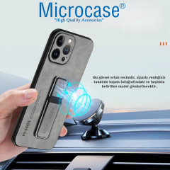 Microcase Honor 200 ile Standlı Mıknatıslı Deri Kaplama Kılıf-AL5136