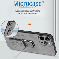 Microcase Honor 200 ile Standlı Mıknatıslı Deri Kaplama Kılıf-AL5136