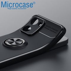 Microcase Realme 10 4G Focus Serisi Yüzük Standlı Silikon Kılıf - Siyah AL3363