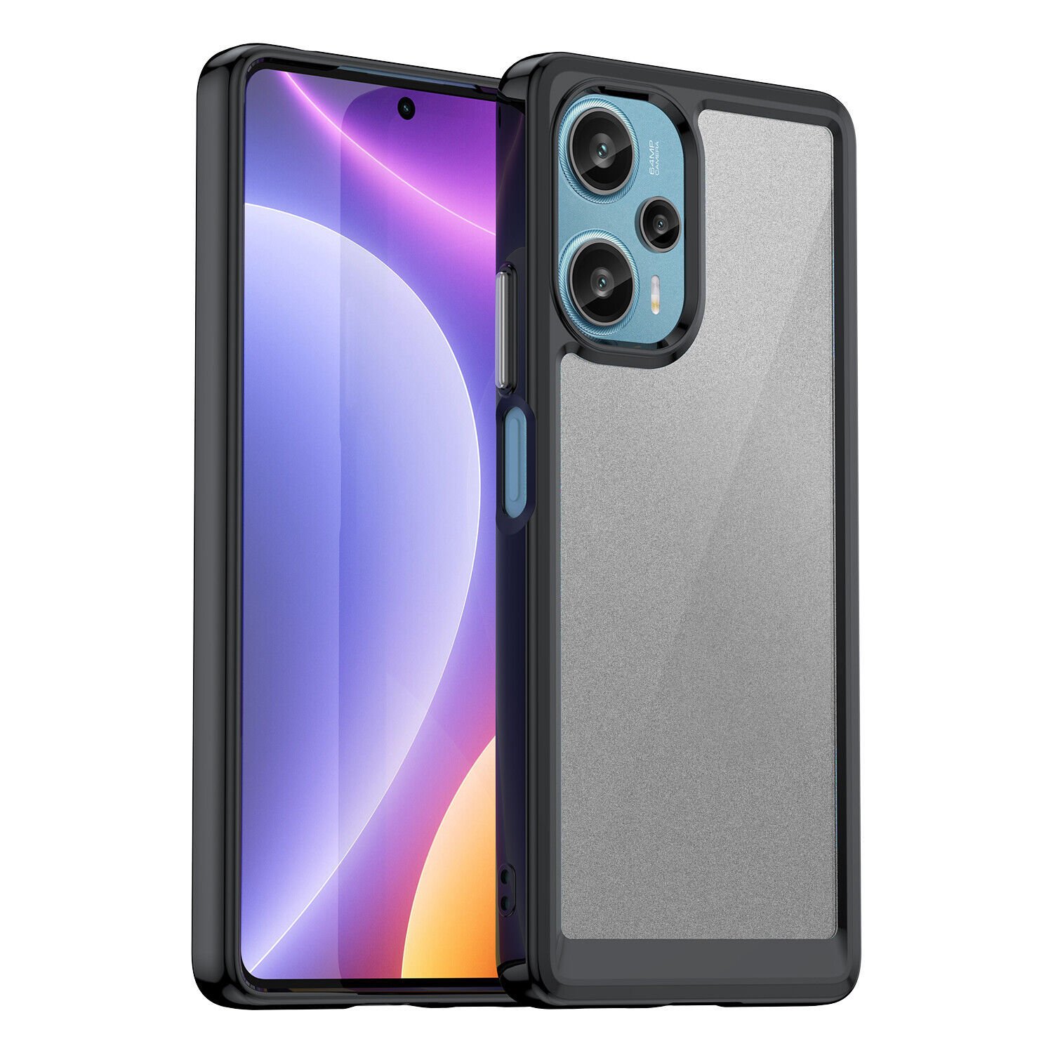 Microcase xiaomi redmi note 13 pro plus global Luna Serisi Köşe Korumalı Sert Rubber Kılıf - AL3422 Siyah