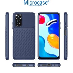 Microcase Xiaomi Redmi Note 11S 2022 (Global) Thunder Serisi Darbeye Dayanıklı Silikon Kılıf - Mavi