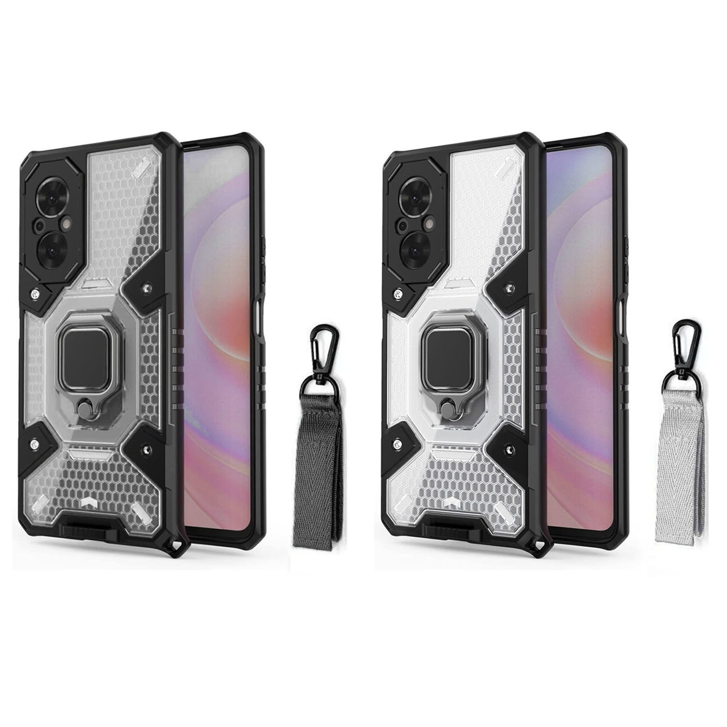 Microcase Honor 50 SE / Nova 9 SE Capsule Serisi Kayış Askılı Yüzük Standlı Armor Kılıf - AL8119