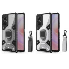 Microcase Honor 50 SE / Nova 9 SE Capsule Serisi Kayış Askılı Yüzük Standlı Armor Kılıf - AL8119